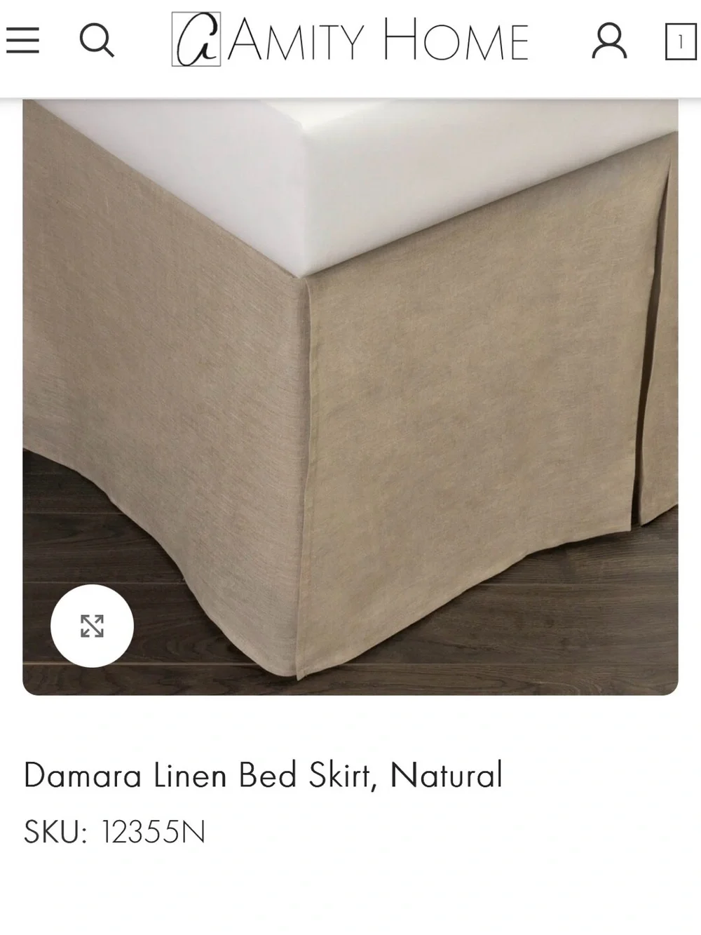 Amity Home Damara Linen Bed Skirt in Natural